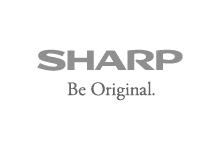 logo sharp grijs